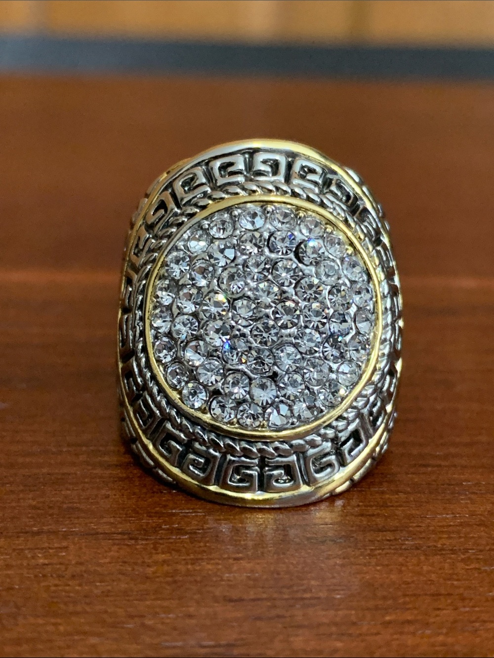 Two tone clear stone ring size 7.5